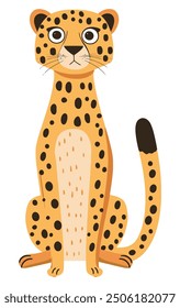 Cute Cheetah. Flat Vector Illustration