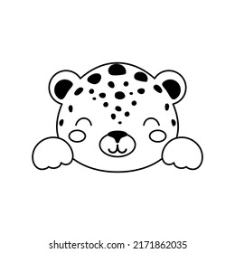Cute cheetah head in Scandinavian style  Animal face for kids t  shirts  wear  nursery decoration  greeting cards  invitations  poster  house interior  Vector stock illustration