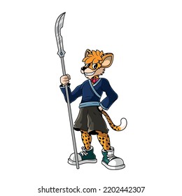 cute cheetah illustration - cartoon cheetah tshirt illustration