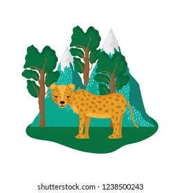 cute cheetah in the landscape