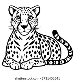 Linda línea de guepardo Ilustración vectorial de arte