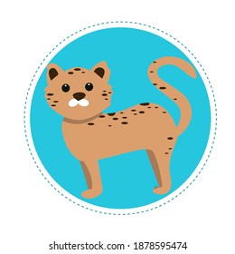 
Cute cheetah in simple cartoon flat style isolated background  vector illustration for child's design