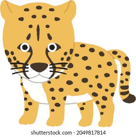 Cute Cheetah. Vector Animal Illustration Isolated On A White Background.