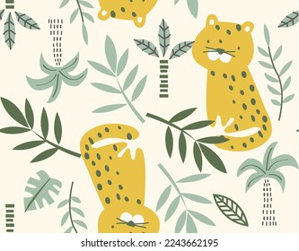 Cute-Cheetah-Vektorgrafik im Dschungel