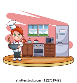 Cute chef boy