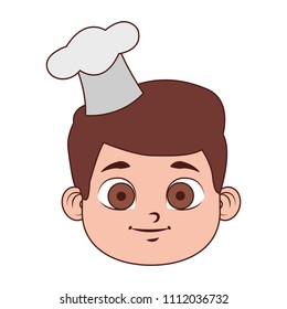 Cute chef boy cartoon