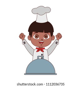 Cute chef boy cartoon