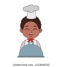 Cute chef boy cartoon