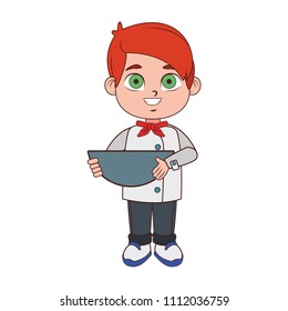 Cute chef boy cartoon
