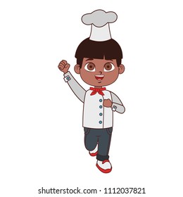 Cute chef boy cartoon