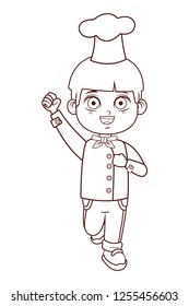 cute chef boy cartoon