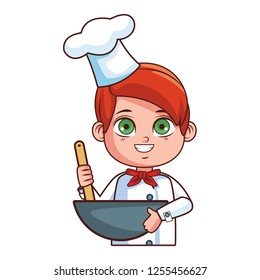 cute chef boy cartoon