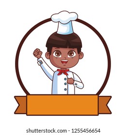 cute chef boy cartoon