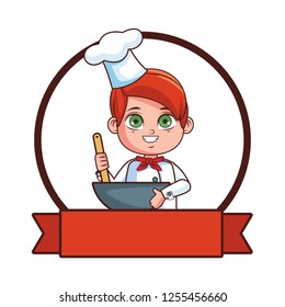 cute chef boy cartoon