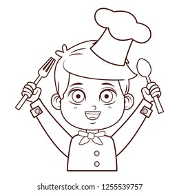 cute chef boy cartoon