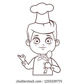 cute chef boy cartoon