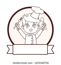 cute chef boy cartoon