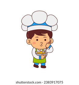 ilustración vectorial del personaje de dibujos animados del chef lindo