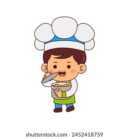 cute chef boy cartoon character