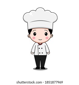 Cute chef boy character vector design illustration