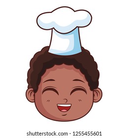cute chef boy face cartoon