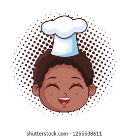 cute chef boy face cartoon