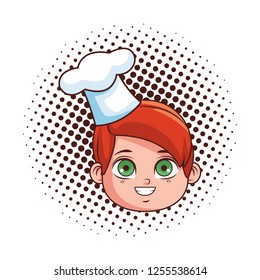 cute chef boy face cartoon
