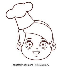 cute chef boy face cartoon