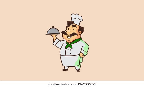 Cute Chef Cartoon Character vector illustration