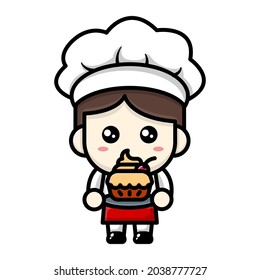 gráfico vectorial de dibujos animados de chef lindo 