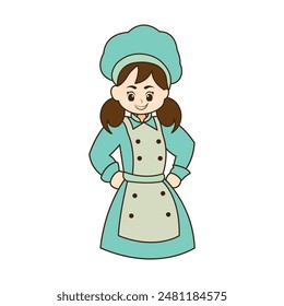 cute chef cartoon restaurant vector illustration design