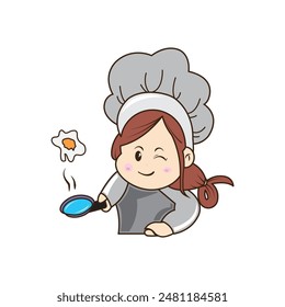 cute chef cartoon restaurant vector illustration design