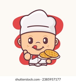 süßer Küchencartoon mit Waffeln. Vektorgrafiken mit Konturstil, geeignet für Logo, Aufkleber, Symbole usw.
