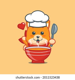 Cute chef cat character illustration. Vector isolated flat illustration for poster, brochure, web, mascot, sticker, logo and icon.