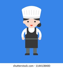 cute chef character, professional set, flat design