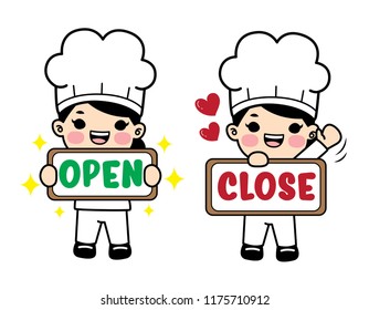 Cute chef character  set.