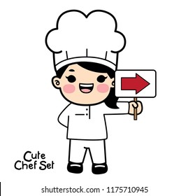 Cute chef character  set.