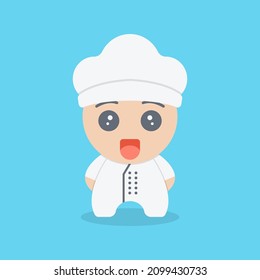 Cute chef character vector illustration