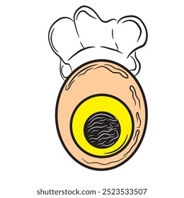 Logo lindo del huevo del cocinero, icono simple del cocinero del huevo del estilo