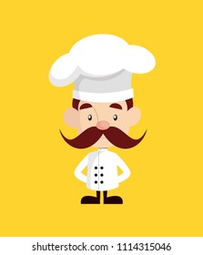 cute Chef Flat Vector Illustration Design
