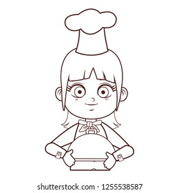 cute chef girl cartoon