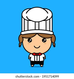 cute chef girl character design