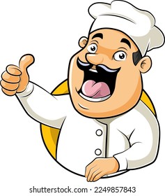 Cute chef giving thumb up