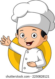 Cute chef kid boy cartoon character