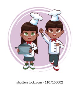Cute chef kids cartoon
