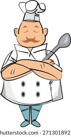 Mascota de Chef Lindo – Personaje de Vector de dibujos animados