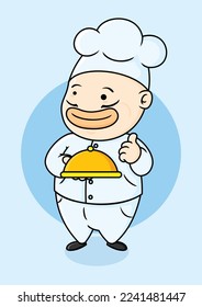 cute chef mascot vector illustration