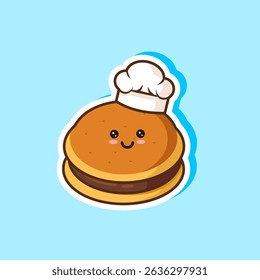 Cute Chef Pancake Dorayaki Kawaii Cartoon Vector Illustration