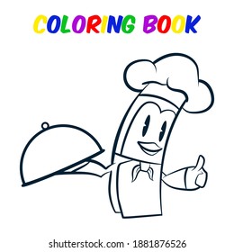 linda ilustración vectorial del pingüino del chef. carácter animal de vida salvaje. colorido libro de arte en línea infantil.