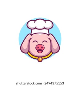 Cute Chef Pig Logo Template using modern style vector view